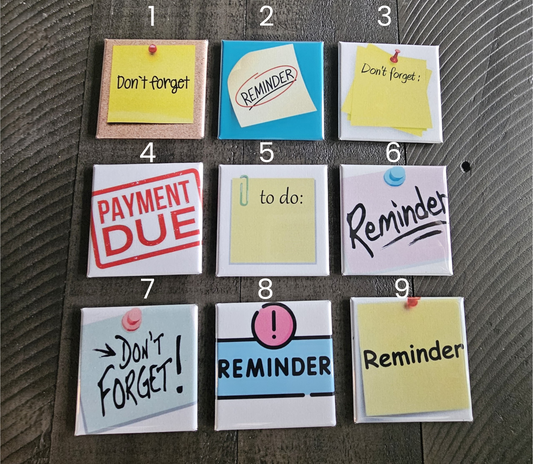 Sticky Note Reminder Magnets- Choose from Available Designs (Craft Fair)